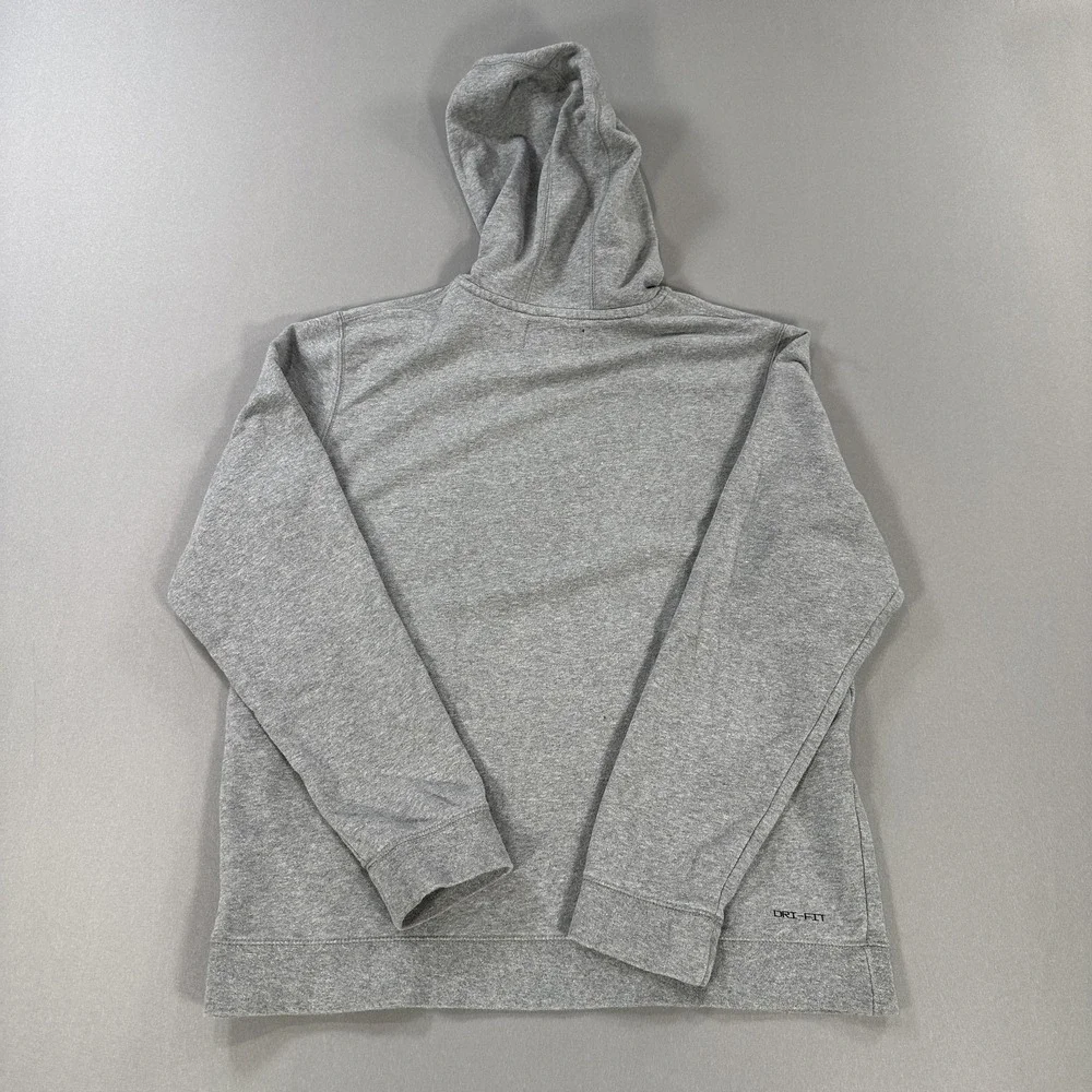 Jordan Hoodie Mens Medium Gray‎ Dri-FIT Fleece Pullover Sweatshirt Jumpman Logo